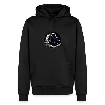 Himmlischer Mond Raum Sternenhimmel Nacht Himmel - Männer Premium Bio Hoodie - Schwarz - Vorne - Nico (187cm)