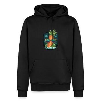 Funky Karotte mit Sonnenbrille Strandgemüse - Männer Premium Bio Hoodie - Schwarz - Vorne - Nico (187cm)