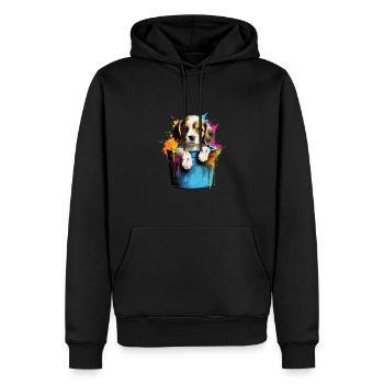 Beagle Niedlicher Hund Farbeimer - Männer Premium Bio Hoodie - Schwarz - Vorne - Nico (187cm)