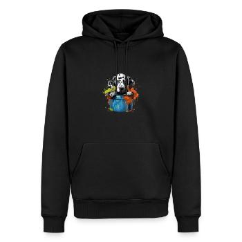 Dalmatiner Niedlicher Hund Farbeimer - Männer Premium Bio Hoodie - Schwarz - Vorne - Nico (187cm)