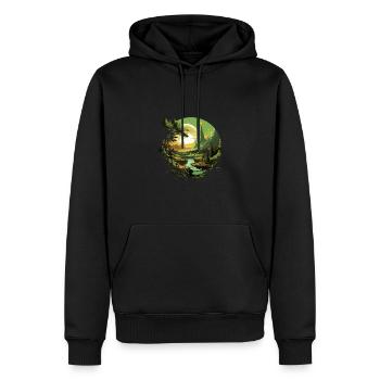 Von der Natur inspirierte landschaftliche Kunst - Männer Premium Bio Hoodie - Schwarz - Vorne - Nico (187cm)