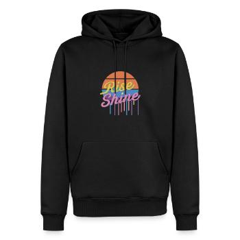 Retro Sunrise Rise and Shine Vintage für - Männer Premium Bio Hoodie - Schwarz - Vorne - Nico (187cm)