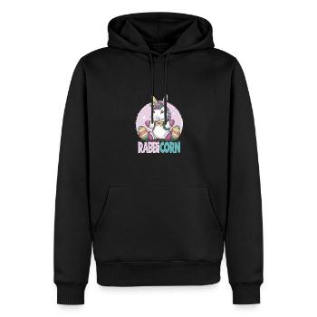 Niedliches Rabbicorn Einhorn Ostern für Kinder - Männer Premium Bio Hoodie - Schwarz - Vorne - Nico (187cm)