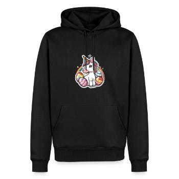 Einhorn Ostern für Kinder Regenbogen und Eier für - Männer Premium Bio Hoodie - Schwarz - Vorne - Nico (187cm)