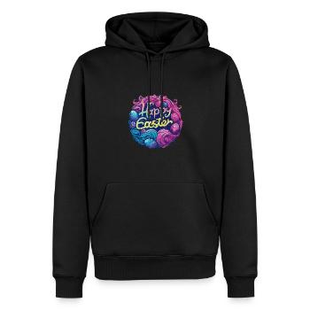 Frohe Ostern Bunte Eierjagd Osterkorb für Kinder - Männer Premium Bio Hoodie - Schwarz - Vorne - Nico (187cm)