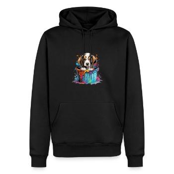 Beagle Niedlicher Hund Farbeimer - Männer Premium Bio Hoodie - Schwarz - Vorne - Nico (187cm)