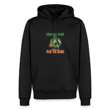 Leprechaun Bart Basketball für einen - Männer Premium Bio Hoodie - Schwarz - Vorne - Nico (187cm)