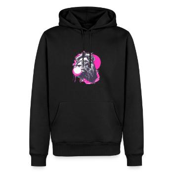 Löwe mit Sonnenbrille Bubblegum für einen - Männer Premium Bio Hoodie - Schwarz - Vorne - Nico (187cm)