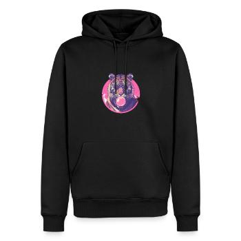 Tiger mit Sonnenbrille Bubblegum für einen Tiger - Männer Premium Bio Hoodie - Schwarz - Vorne - Nico (187cm)