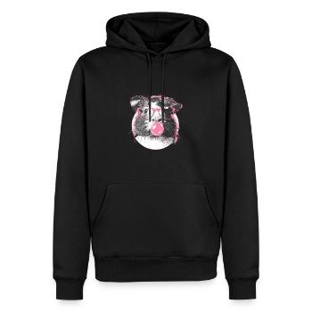 Meerschweinchen mit Sonnenbrille Bubblegum - Männer Premium Bio Hoodie - Schwarz - Vorne - Nico (187cm)