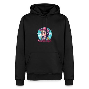 Patriotisches Amerikanisches Mädchen USA für - Männer Premium Bio Hoodie - Schwarz - Vorne - Nico (187cm)