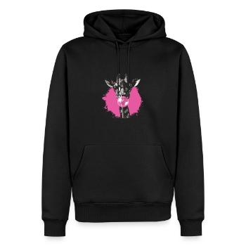 Giraffe mit Sonnenbrille Bubblegum für einen - Männer Premium Bio Hoodie - Schwarz - Vorne - Nico (187cm)