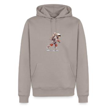 Astronaut Digital Art Space Explorer - Männer Premium Bio Hoodie - Taupe - Vorne - Nico (187cm)