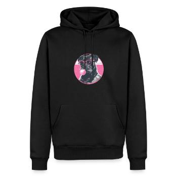 Cane Corso mit Sonnenbrille Bubblegum - Männer Premium Bio Hoodie - Schwarz - Vorne - Nico (187cm)
