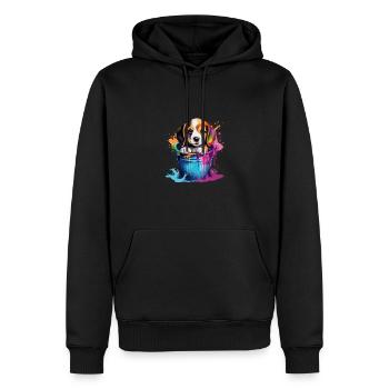 Beagle Niedlicher Hund Farbeimer - Männer Premium Bio Hoodie - Schwarz - Vorne - Nico (187cm)