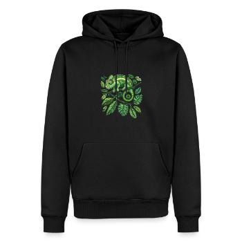 Chameleonaire A Rich Lizard für - Männer Premium Bio Hoodie - Schwarz - Vorne - Nico (187cm)