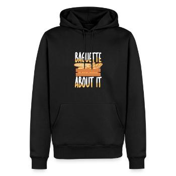 Baguette About It - Männer Premium Bio Hoodie - Schwarz - Vorne - Nico (187cm)
