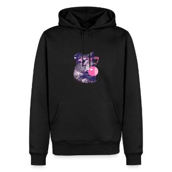Meerschweinchen mit Sonnenbrille Bubblegum - Männer Premium Bio Hoodie - Schwarz - Vorne - Nico (187cm)