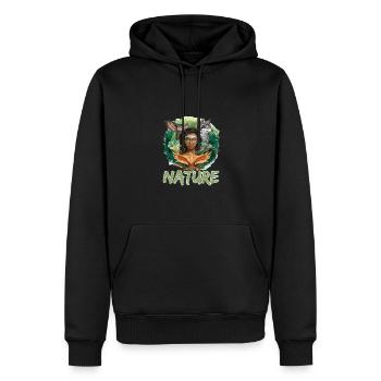 Natur Wolf Eule Schildkröte Frau für - Männer Premium Bio Hoodie - Schwarz - Vorne - Nico (187cm)