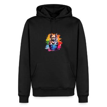 Zwergspitz Niedlicher Pomeranian Hund Farbeimer - Männer Premium Bio Hoodie - Schwarz - Vorne - Nico (187cm)