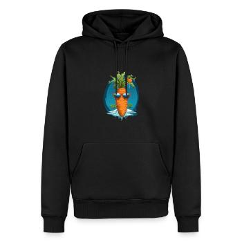 Funky Karotte mit Sonnenbrille Strandgemüse - Männer Premium Bio Hoodie - Schwarz - Vorne - Nico (187cm)