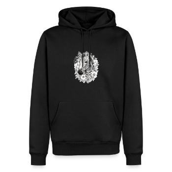 Niedliches Zebra für Kinder für Kinder - Männer Premium Bio Hoodie - Schwarz - Vorne - Nico (187cm)
