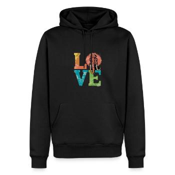 Vintage Love Mammut für einen Mammutliebhaber - Männer Premium Bio Hoodie - Schwarz - Vorne - Nico (187cm)