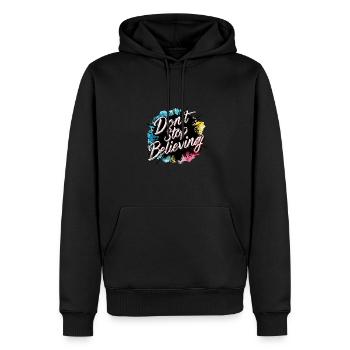 Don't Stop Believing Bunte Spritzer Motivierend - Männer Premium Bio Hoodie - Schwarz - Vorne - Nico (187cm)