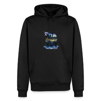 Wald Bär Natur Wildlife Kunst Berg Tier - Männer Premium Bio Hoodie - Schwarz - Vorne - Nico (187cm)