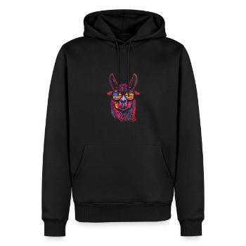 Coole Amerika Llama Sonnenbrille Patriotisch - Männer Premium Bio Hoodie - Schwarz - Vorne - Nico (187cm)