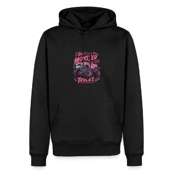 Girls Like Monster Trucks Too für Frauen und - Männer Premium Bio Hoodie - Schwarz - Vorne - Nico (187cm)
