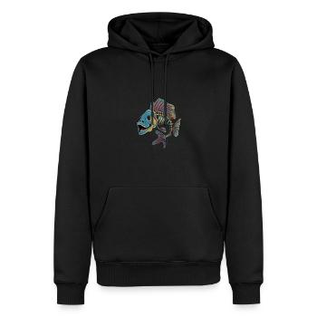 Father and Son Live Love Camp für einen Angler - Männer Premium Bio Hoodie - Schwarz - Vorne - Nico (187cm)