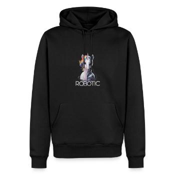 Lustiges Einhorn Roboter Robotic Kuscheln Cyborg - Männer Premium Bio Hoodie - Schwarz - Vorne - Nico (187cm)