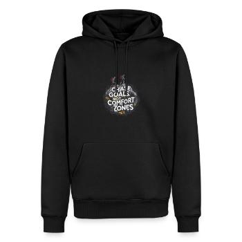 Chase Goals Not Comfort Zones für einen Wanderer - Männer Premium Bio Hoodie - Schwarz - Vorne - Nico (187cm)