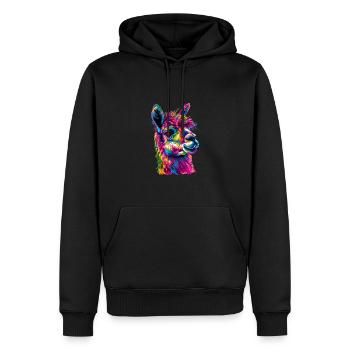 Alpaka Lama für Alpakaliebhaber - Männer Premium Bio Hoodie - Schwarz - Vorne - Nico (187cm)