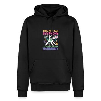 Create A Sax Symphony World Be Your Harmony - Männer Premium Bio Hoodie - Schwarz - Vorne - Nico (187cm)