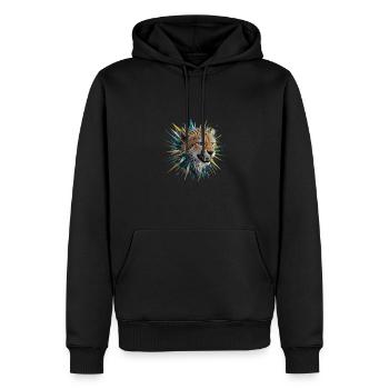 Leopard Raubkatze - Männer Premium Bio Hoodie - Schwarz - Vorne - Nico (187cm)