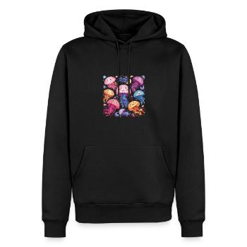 Qualle Schwarm Sea Beach Meduse Marine Diver - Männer Premium Bio Hoodie - Schwarz - Vorne - Nico (187cm)