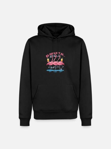 Es eskaliert eh… - Männer Premium Bio Hoodie - Schwarz