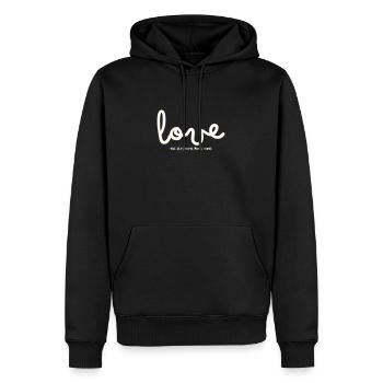 AIMEZ LE MOUVEMENT PUNK ULTIME - Sweat à capuche Premium bio Homme - noir - Devant - Nico (187cm)