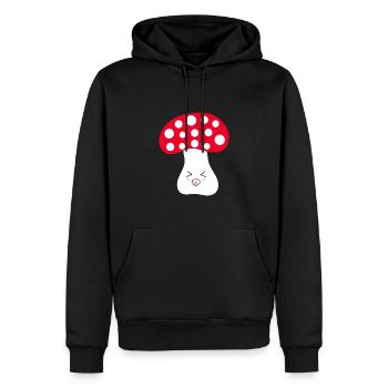 Toadstool, mushroom in the woods gift - Men’s Premium Organic Hoodie - black - Front - Nico (187cm)