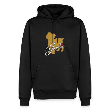 Yorkie Silhouette Yorkshire Terrier mit Herz - Männer Premium Bio Hoodie - Schwarz - Vorne - Nico (187cm)