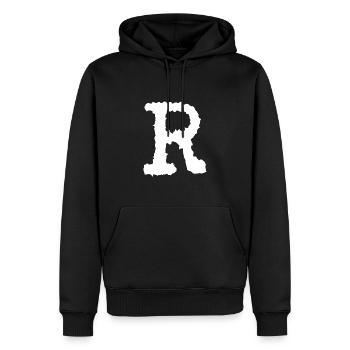 R - Men’s Premium Organic Hoodie - black - Front - Nico (187cm)