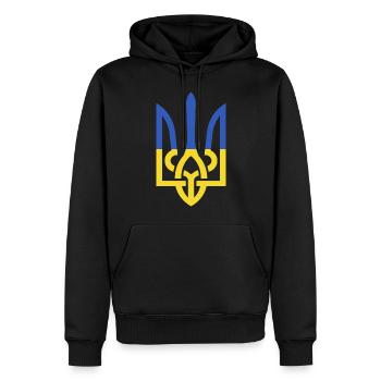 Ukraine Frieden - Männer Premium Bio Hoodie - Schwarz - Vorne - Nico (187cm)