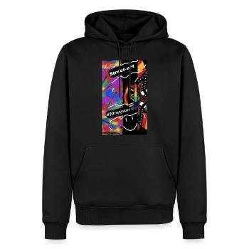 Street art 10 4000 - Sweat à capuche Premium bio Homme - noir - Devant - Nico (187cm)