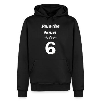 Falsche neun - Männer Premium Bio Hoodie - Schwarz - Vorne - Nico (187cm)