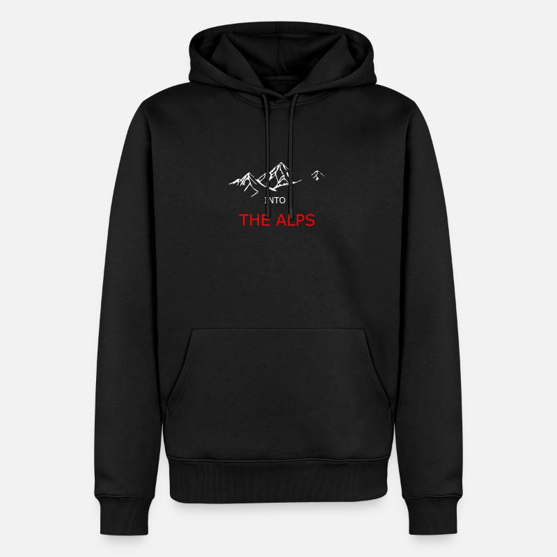 text into the alps - Sweat à capuche Premium bio Homme - noir
