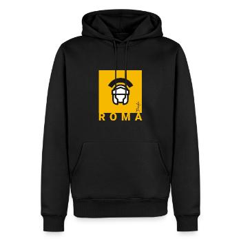 Square Roma 01 - Sweat à capuche Premium bio Homme - noir - Devant - Nico (187cm)