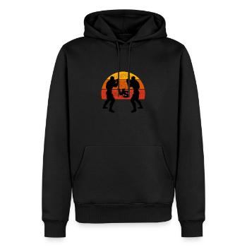 Vintage Boxing - Boxer Geschenkidee - Männer Premium Bio Hoodie - Schwarz - Vorne - Nico (187cm)