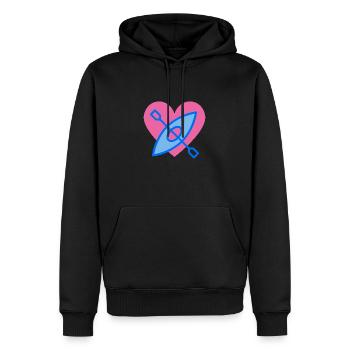 Herz Kanu Liebe - Männer Premium Bio Hoodie - Schwarz - Vorne - Nico (187cm)